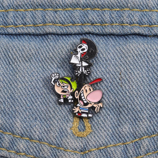 Cartoon Anime Death Enamel Pins Custom Brooches Lapel Badges Funny Jewelry Gift