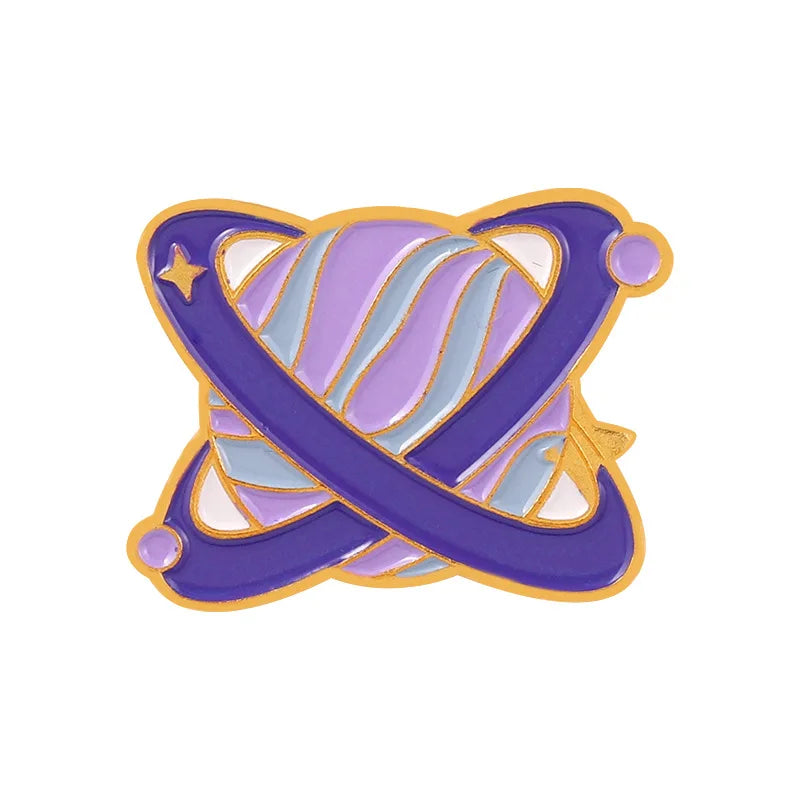 Purple Pink Star Metal Enamel Pins Badges Brooch Jewelry Accessories