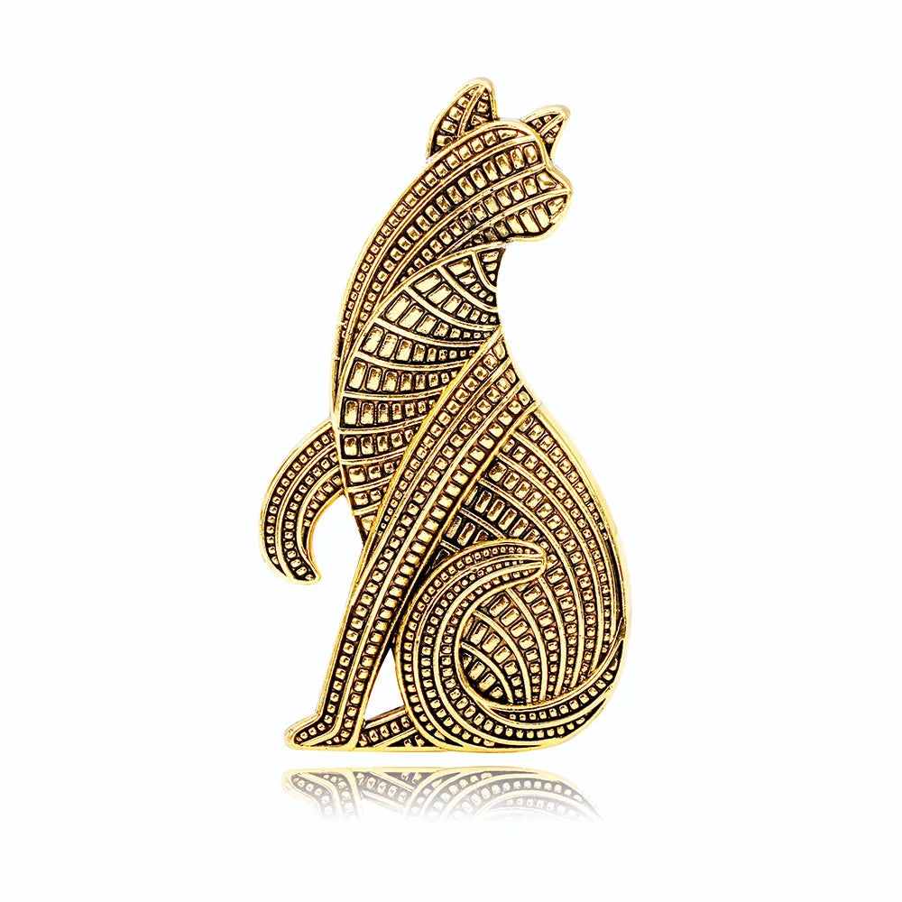 Enamel Cat Broomstick Brooch - Cute Cartoon Kitten Jewelry
