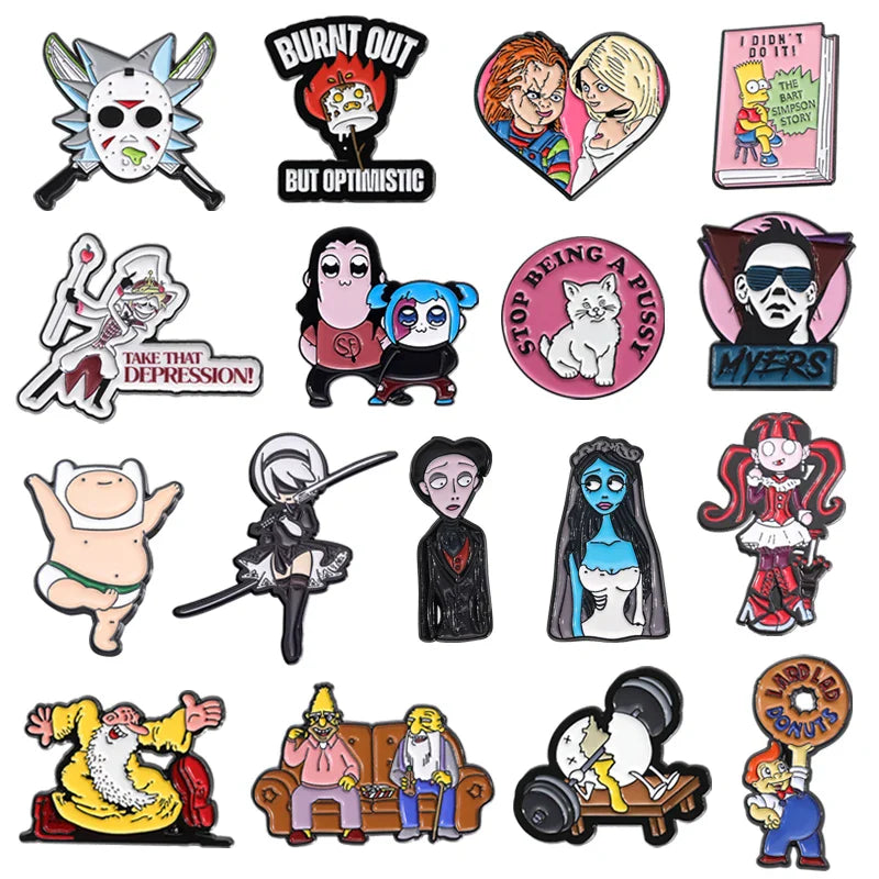Anime Character Enamel Pins Cute Brooches Hat Lapel Badge Backpack Accessories Gifts