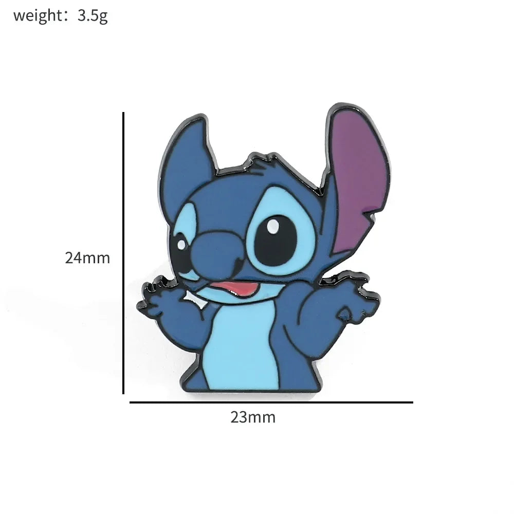 Cute Stitch Metal Brooch Badge Alloy Drip Bag Accessory