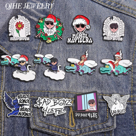 Mexican Metal Enamel Pin Christmas Brooch Cartoon Sloth Badge Golf Baseball Cap Clip