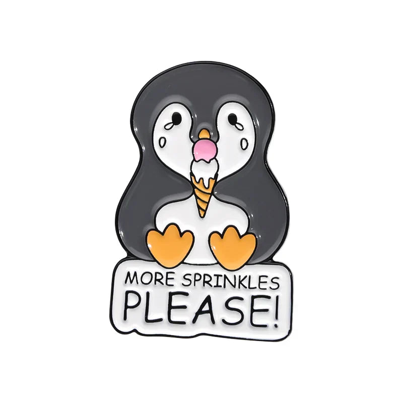 Custom Animal Enamel Pins Rabbit Corgi Duck Penguin Brooches Lapel Badges Jewelry Gift