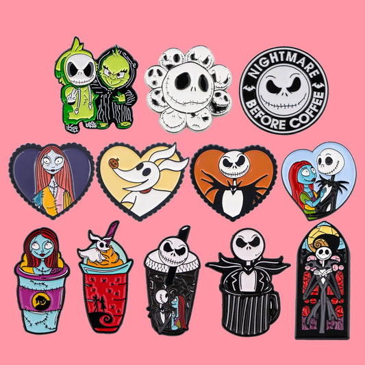 Christmas Horror Anime Enamel Pins Brooches Jewelry Gifts