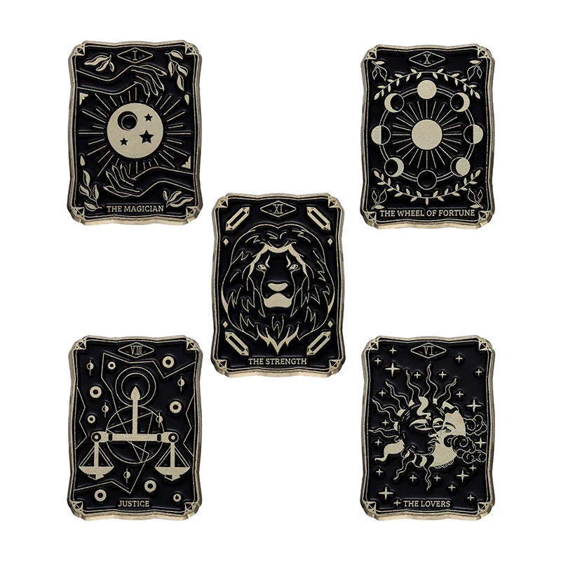 Tarot Enamel Pins No-Face Calcifer Howl Sun Moon Brooches Lapel Badges Punk Goth Jewelry Gift
