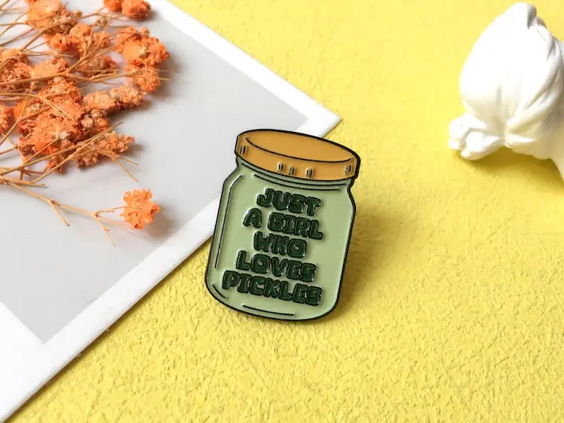 Pickle Enamel Pin Green Vegetable Brooch Jewelry Gift