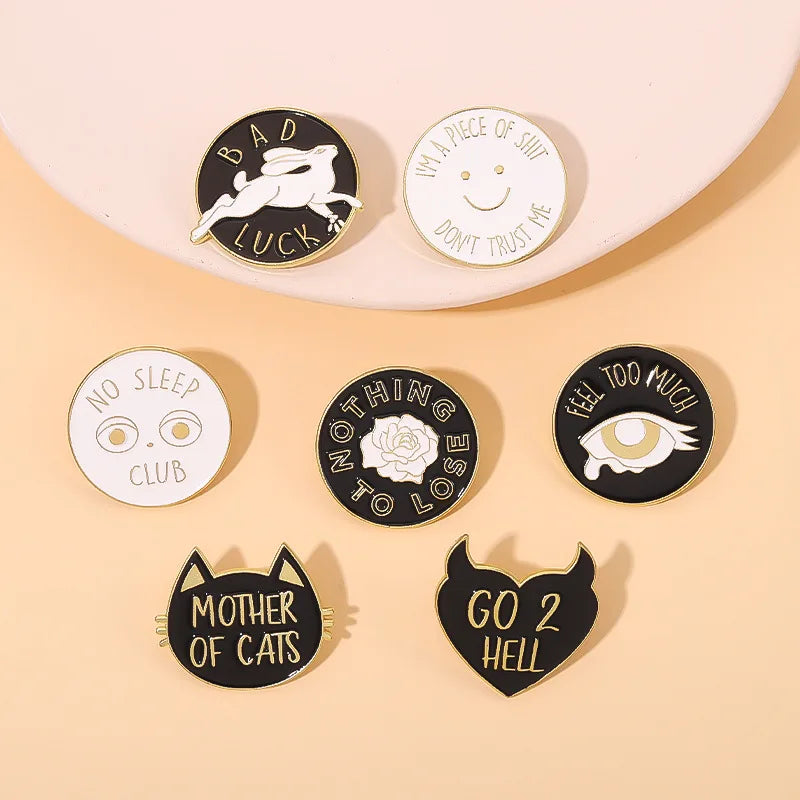 Cartoon Cat Rabbit Tinplate Pins Brooch Lapel Badges Jewelry Gift for Kids