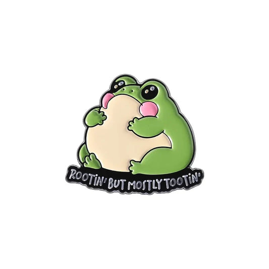 Rootin Tootin Frog Enamel Pin Cartoon Brooch Lapel Badge Jewelry Gift