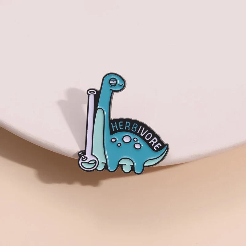 Kawaii Dinosaur Enamel Pins Herbivore Lapel Badge Brooch Jewelry Kid Gift