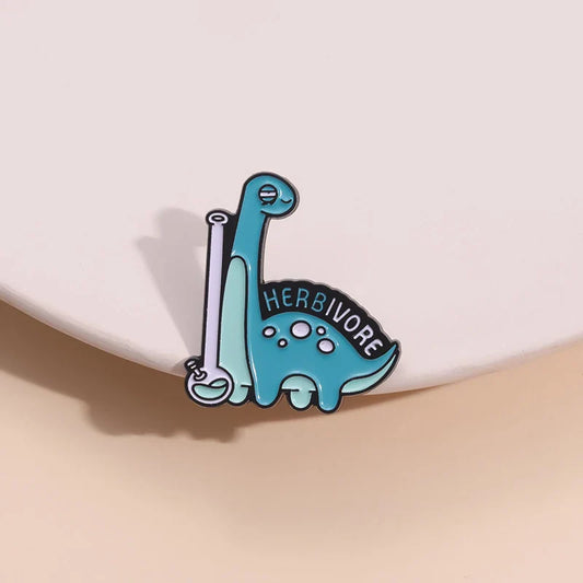 Kawaii Dinosaur Enamel Pins Herbivore Lapel Badge Brooch Jewelry Kid Gift