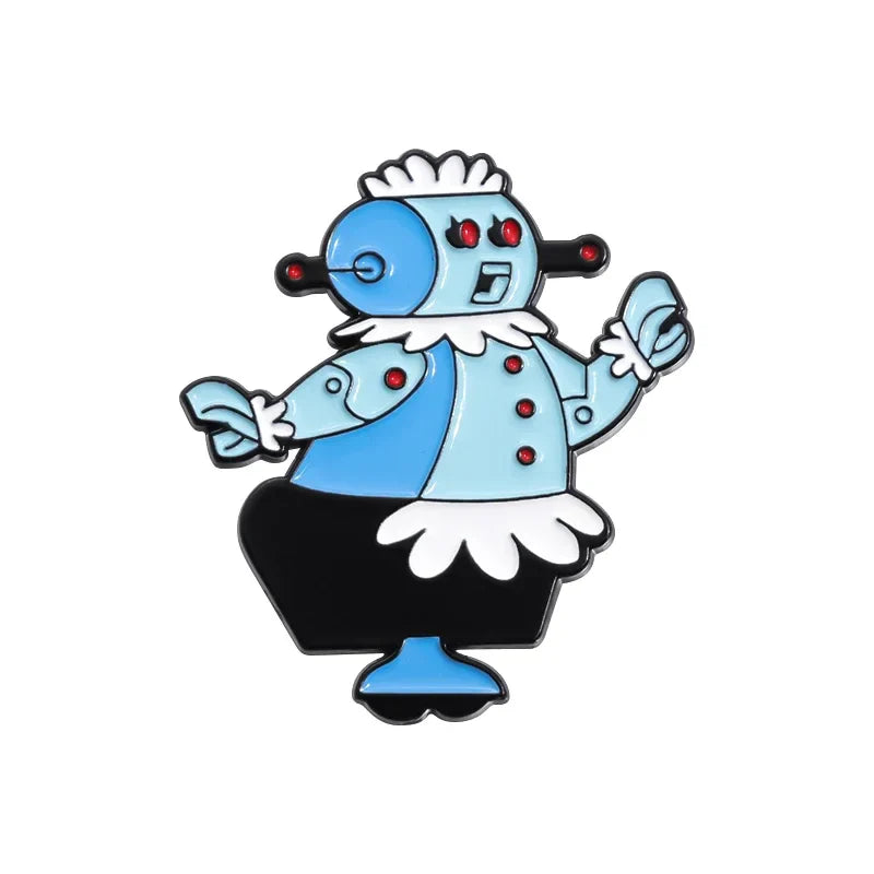 Cartoon Robot Enamel Pins Custom Metal Badges Lapel Brooches Jewelry Gift