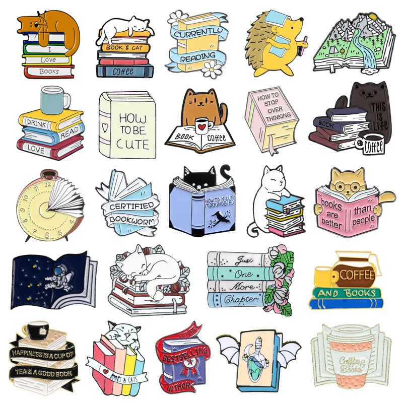 Cartoon Cat Clock Enamel Brooch Pin Jewelry Gift