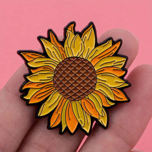 Sunflower Enamel Pin Floral Brooch for Clothing Backpack Gifts