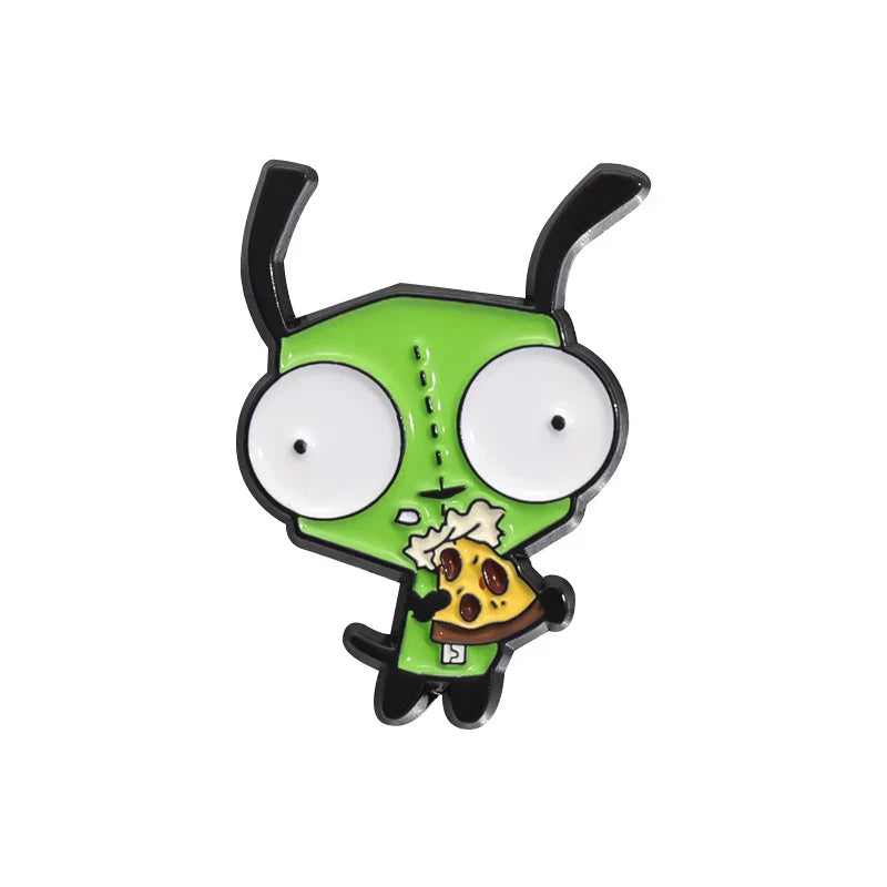 Invader ZIM Enamel Pins Cartoon Dib Pig Brooches Lapel Badges Anime Jewelry Gift