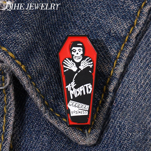 Rock Punk Enamel Pin Brooch Horror Badge Metal Backpack Sweater Accessories Jewelry Wholesale