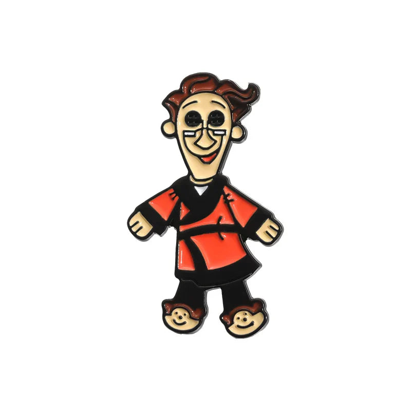Ragdoll Button Eyes Enamel Pins Gothic Cartoon Brooch Lapel Badge Jewelry Gift