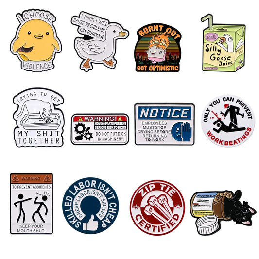 Funny Goose Enamel Pin Lapel Brooch for Backpacks and Clothes Gifts