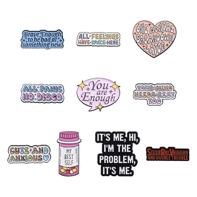 Panic No Disco Enamel Pins Funny Cartoon Brooches Lapel Badge Jewelry