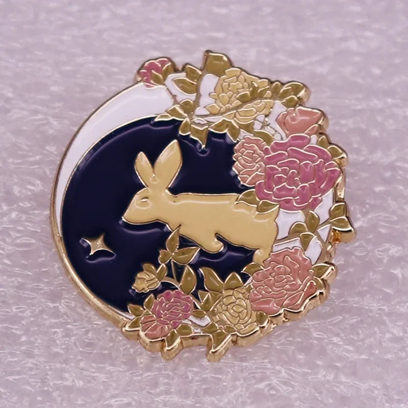 Cute Rabbit Enamel Pin Badge Brooch for Jacket or Backpack