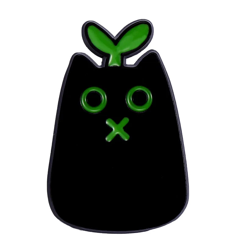 Punk Style Cute Black Cat Enamel Brooch Pin Jewelry Gift