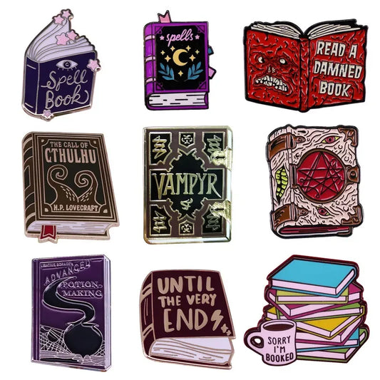 Magic Books Enamel Brooch Collection Lapel Pin Denim Jacket Backpack Gift