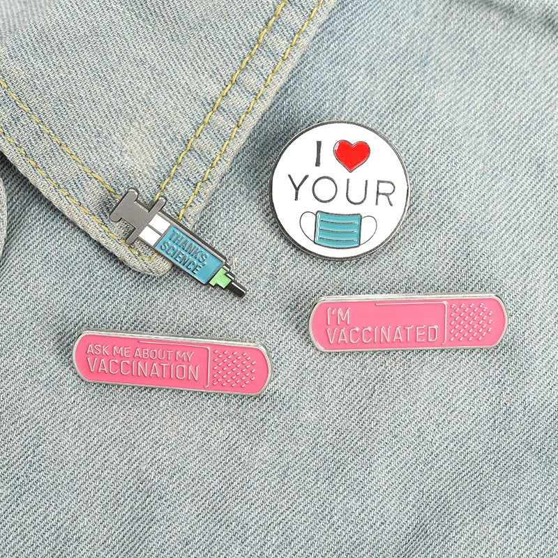 Personalized Medical Needle Tube Band-Aid Enamel Pin Brooch