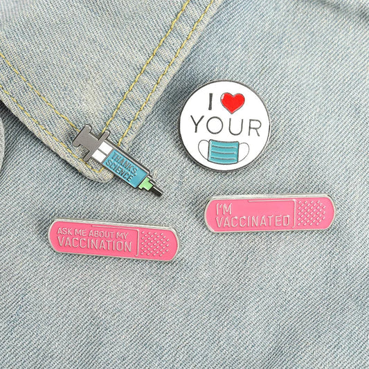 Personalized Medical Needle Tube Band-Aid Enamel Pin Brooch
