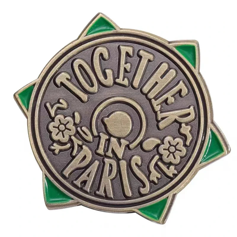 Vintage Bronze Enamel Pins Custom Round Brooches Hat Lapel Badges Cartoon Jewelry Gift Wholesale