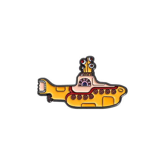 Rock Band Enamel Pins Yellow Boat Metal Brooches Lapel Badges Jewelry Gift