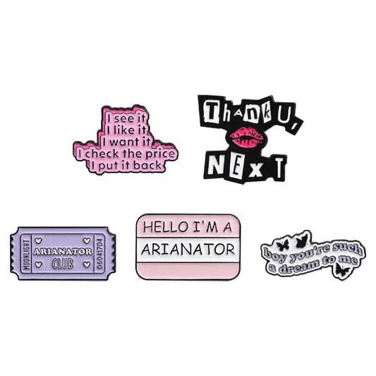 Thank U Next Enamel Pins Arianator Club Metal Brooches Lapel Badges Jewelry Gift