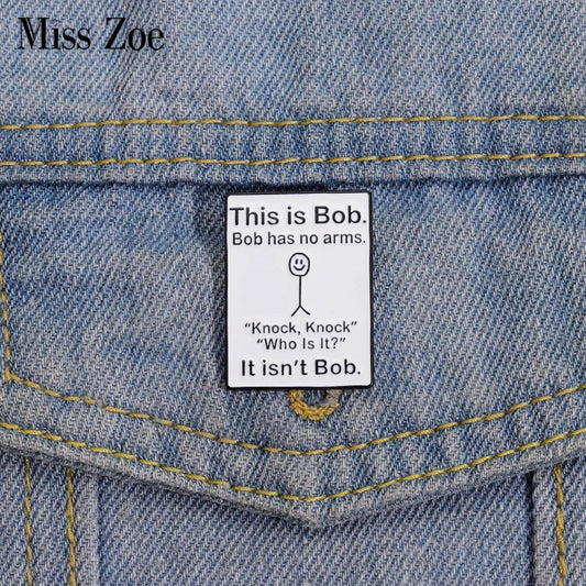 Funny Bob No Arms Enamel Pin Brooch Lapel Badge Jewelry Gift