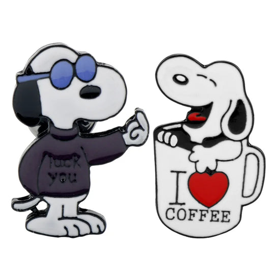 Snoopy Dog Cartoon Lapel Pin Badge for Backpacks and Clothes