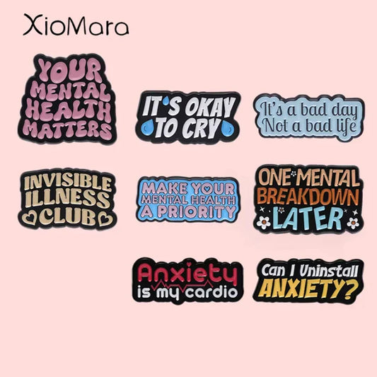 Anxiety Is My Cardio Enamel Pin Funny Brooch Lapel Badge Gift