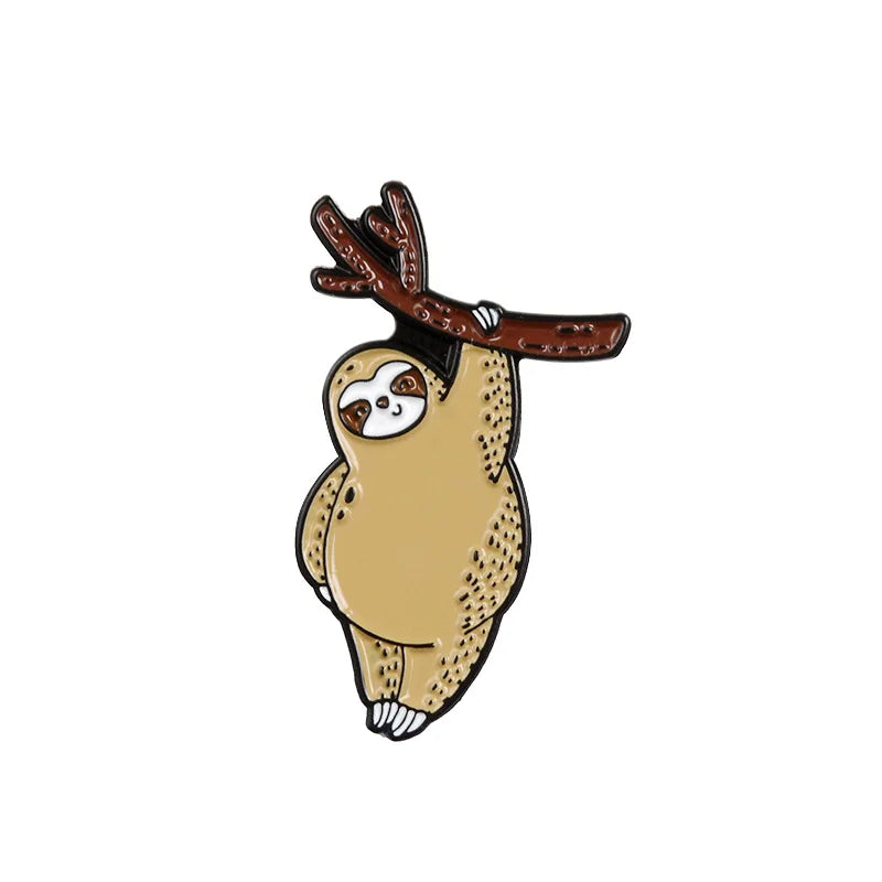Sloth Ice Cream Coffee Enamel Pin Badge Jewelry Gifts