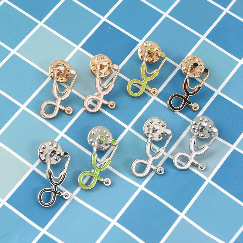 Multicolor Stethoscope Enamel Pin Brooch Lapel Badge