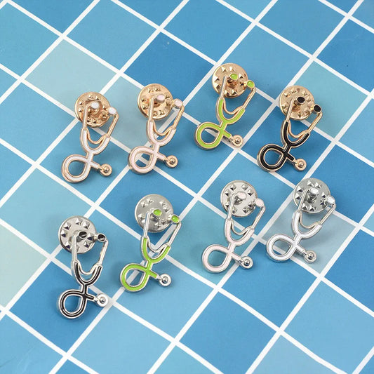 Multicolor Stethoscope Enamel Pin Brooch Lapel Badge