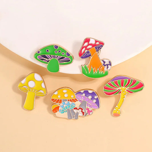 Colorful Mushroom Enamel Pin Brooch Trendy Lapel Backpack Accessory Gift