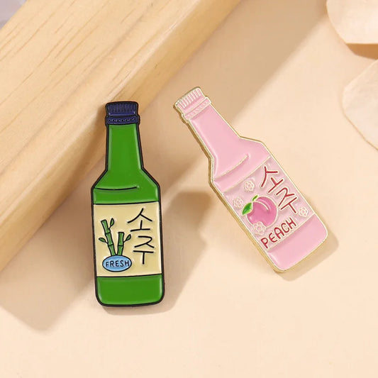 Drink Bottle Enamel Pins Cute Brooches Lapel Pin Badges Jewelry Gift