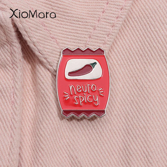 Neuro Spicy Enamel Pin ADHD Brooch Lapel Badge Jewelry