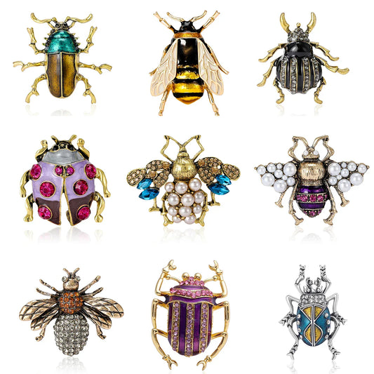 Beaut&Berry Enamel Ladybug Bee Insect Brooch Pin Unisex Accessories