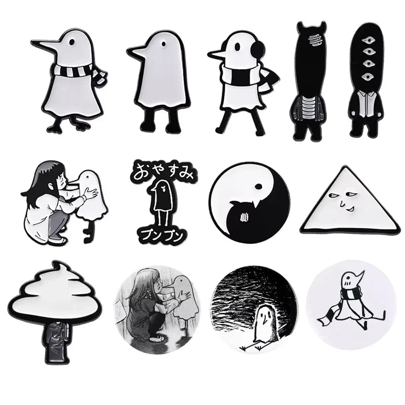 Oyasumi Punpun Enamel Pin Bird Badge Lapel Brooch Jewelry Accessory