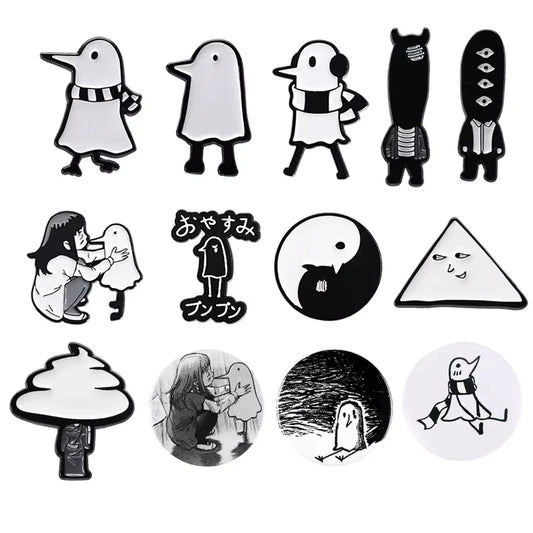 Oyasumi Punpun Enamel Pin Bird Badge Lapel Brooch Jewelry Accessory