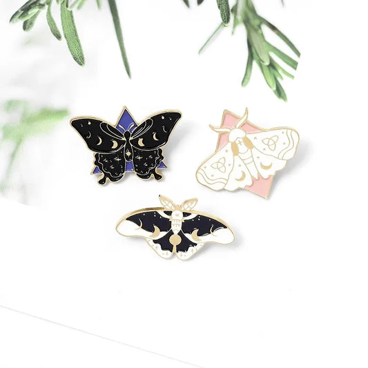 Happy Moth Enamel Animal Brooch Lapel Pin Badge Gift
