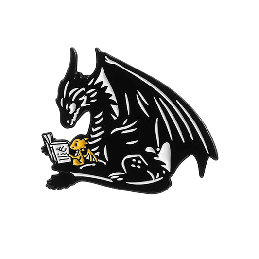 Black Dragon Enamel Pins Cartoon Animal Brooch Lapel Badges Jewelry Gifts