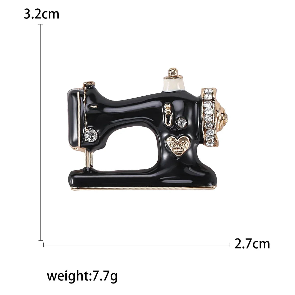 Enamel Sewing Machine Brooch Pearl Pin Jewelry Accessories