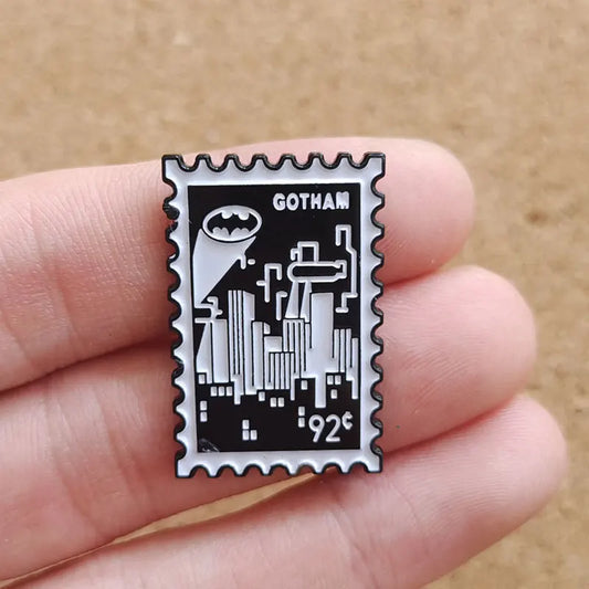 Gotham Stamp Enamel Pins Brooch Lapel Badges Fashion Jewelry Gifts
