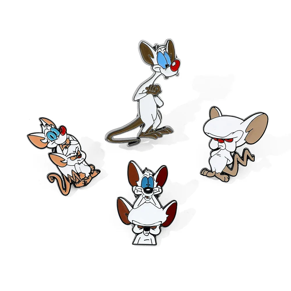 Evil Cat Enamel Pin Set - Funny White Cat Metal Badge for Backpack & Clothing