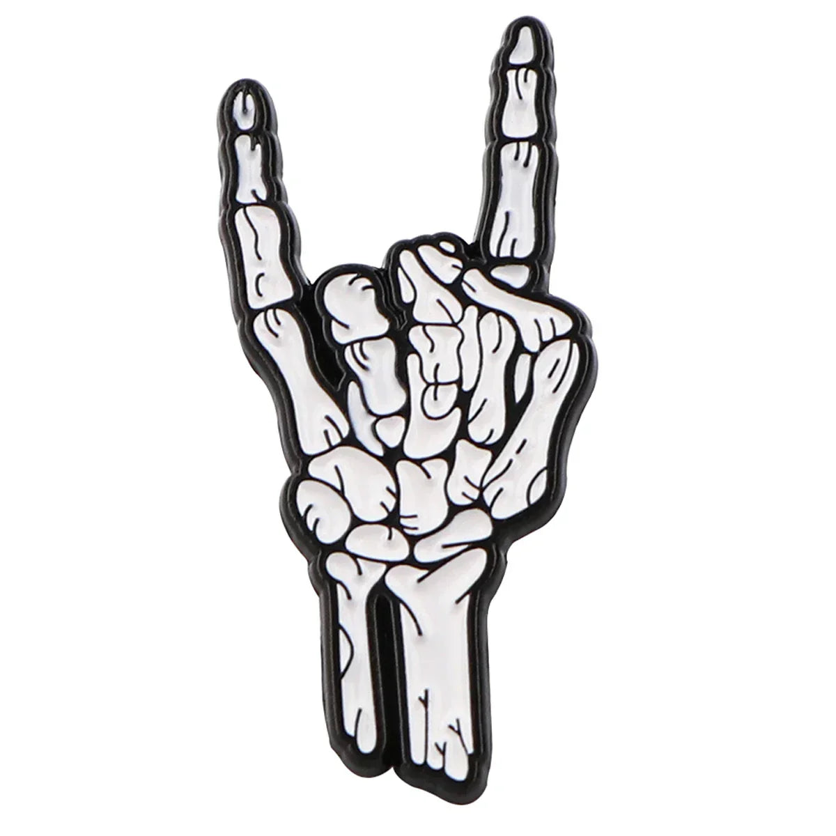 Gothic Skull Enamel Pin Skeleton Hand Brooch Lapel Badge Halloween Gift