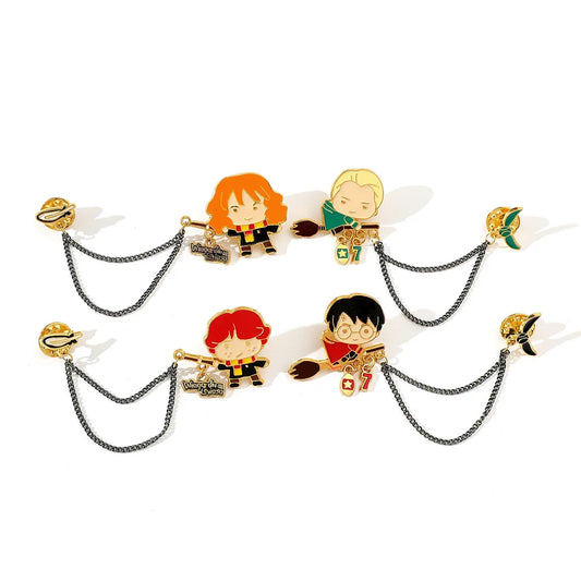 Hermione Granger Enamel Pins Set - Cartoon Brooches Jewelry Gift