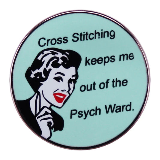 Funny Cross Stitch Enamel Pin Needleminder Stitcher Fashion